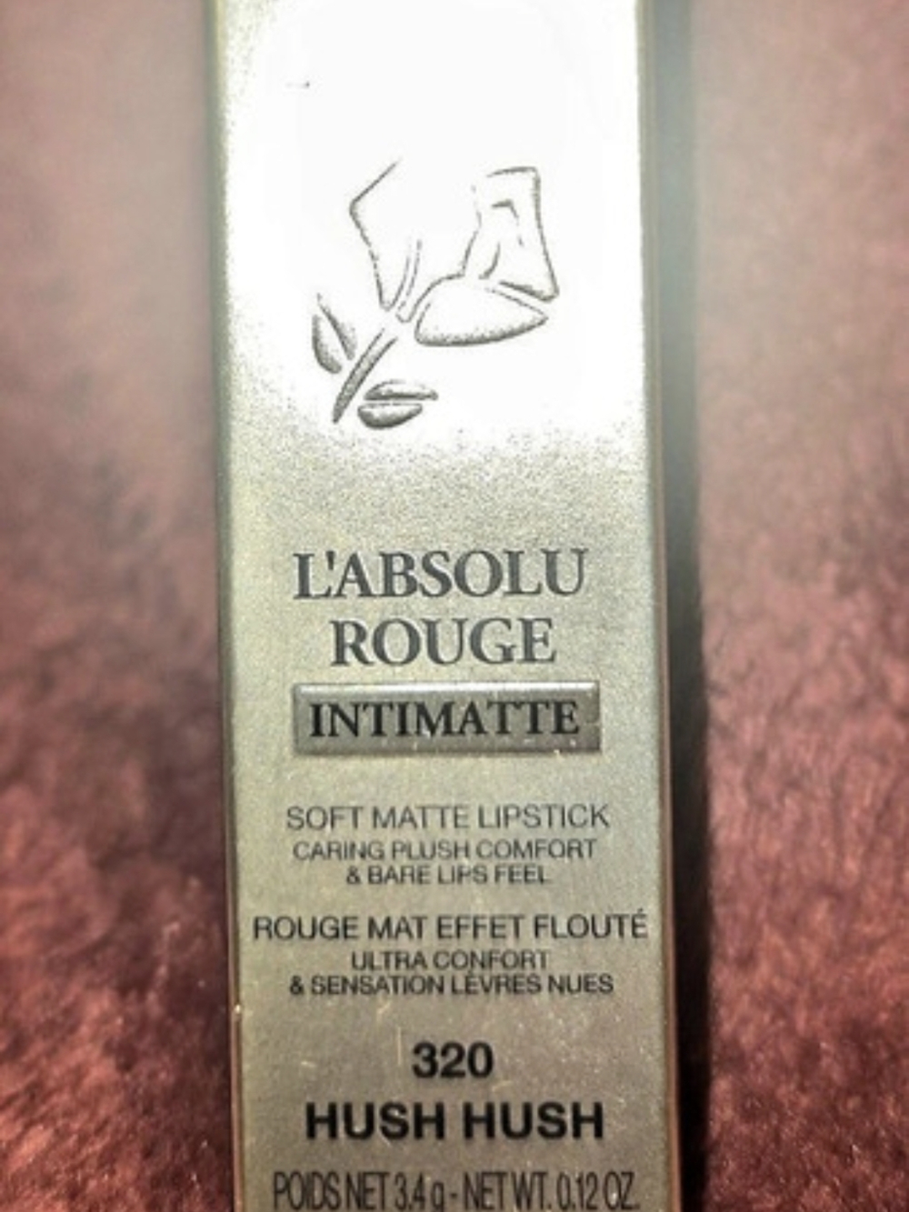 Lancôme L'Absolu Rouge Intimatte Lipstick Shade: 320 Hush, Hush NWT